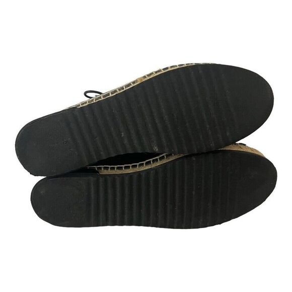 Miista Size 40 Imogen Peep Toe Black Leather Geometric Espadrilles Booties - Picture 7 of 9